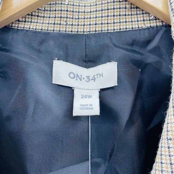 On 34th Womens Plus Size 24W Sequin Plaid Double-Breasted Blazer Jacket $99 313 - Picture 7 of 7